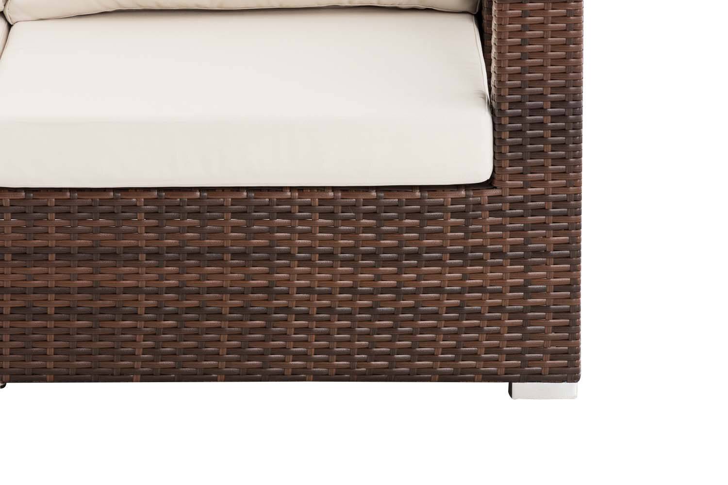 2er Sofa Honolulu Flachrattan braun-meliert-4