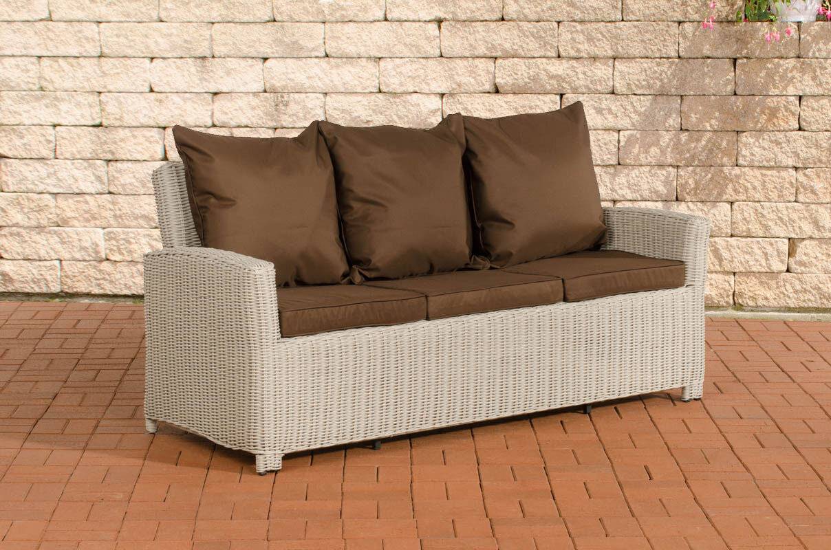 Sofa 3er Fisolo Terrabraun 5mm perlweiß