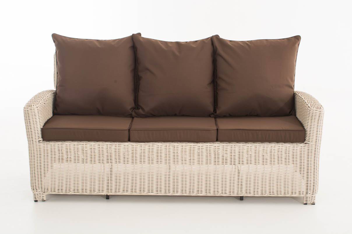 Sofa 3er Fisolo Terrabraun 5mm perlweiß-1