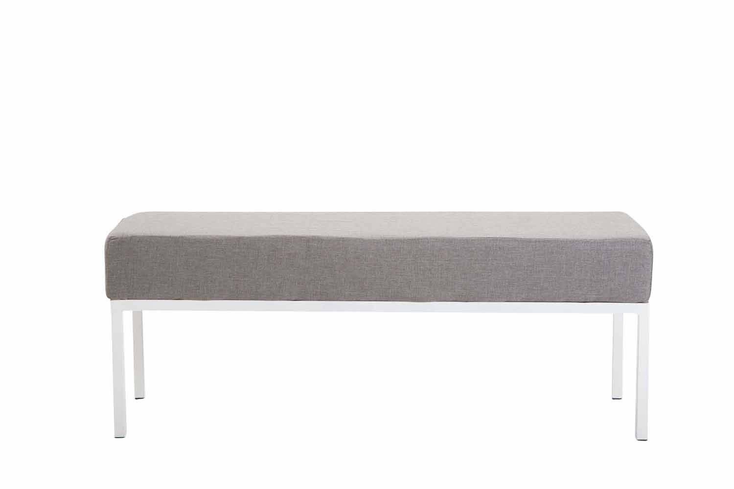 3er Sitzbank Newton Stoff weiß hellgrau-1