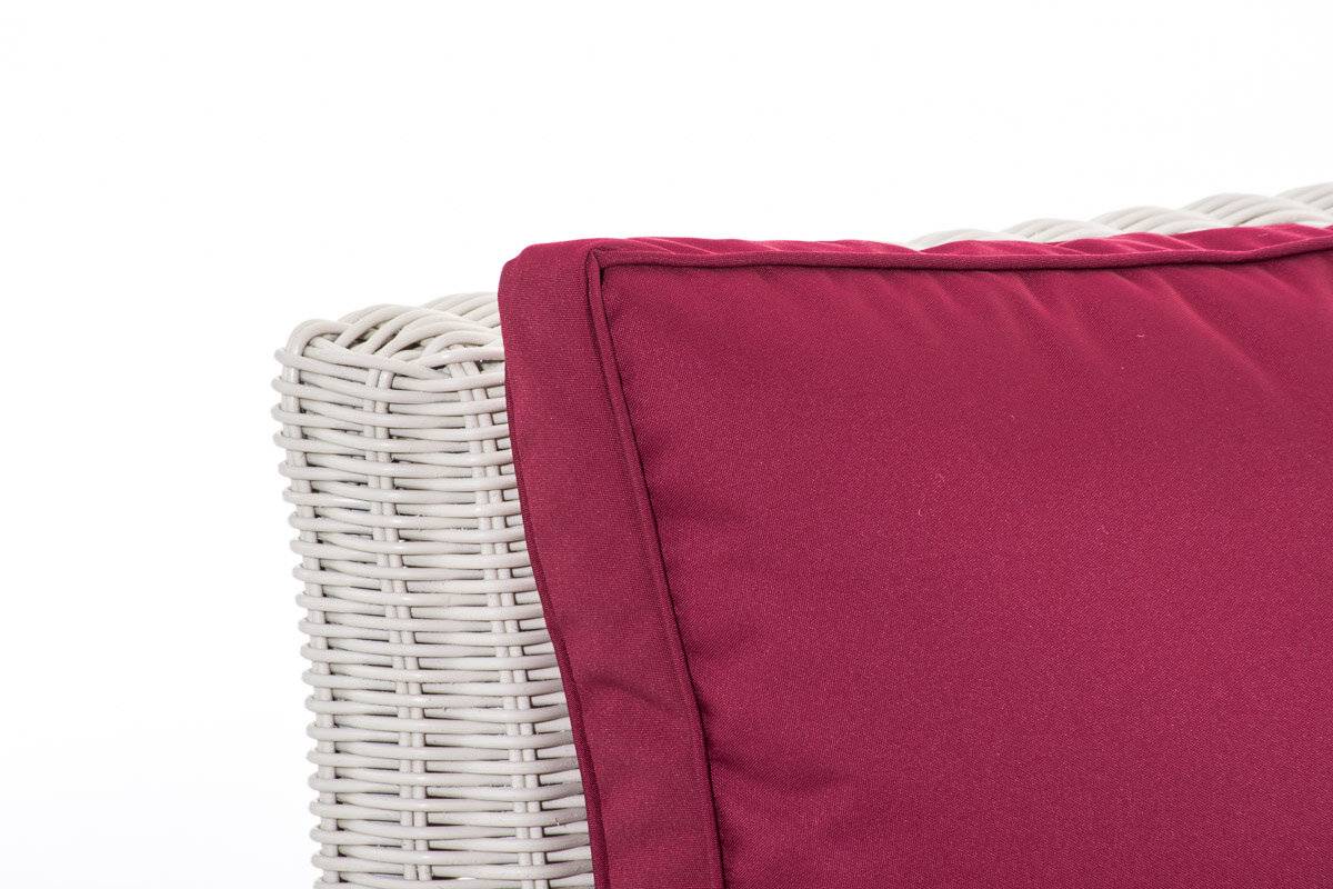 3er Sofa San Fernando Rubinrot perlweiß-3