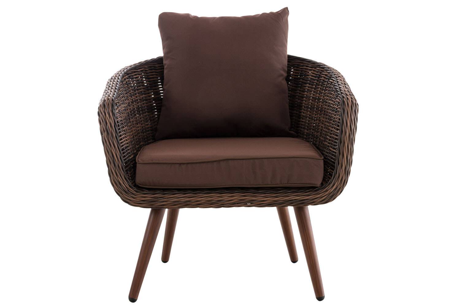 Sessel Ameland Rund terrabraun 45 cm (Dunkelbraun) braun-meliert-1