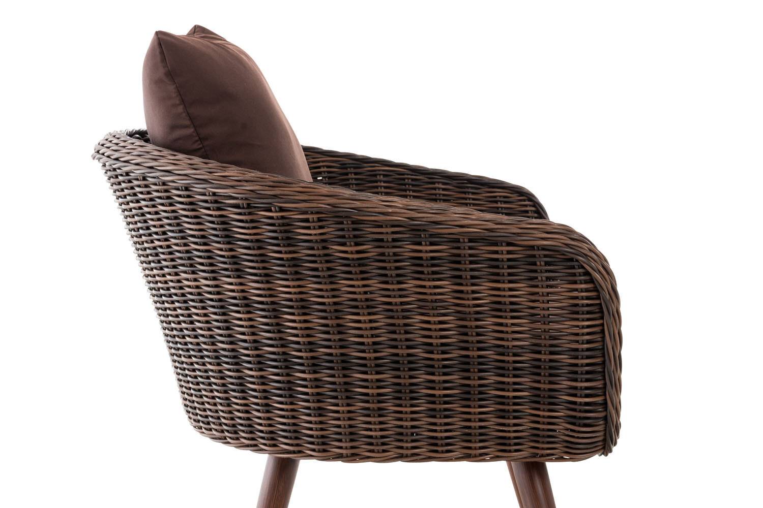 Sessel Ameland Rund terrabraun 45 cm (Dunkelbraun) braun-meliert-2