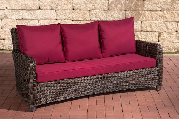 3er Sofa San Fernando Rubinrot braun-meliert