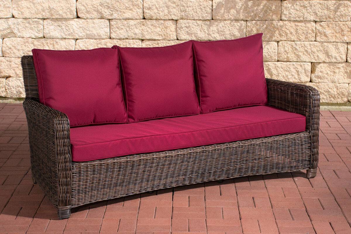 3er Sofa San Fernando Rubinrot braun-meliert-0