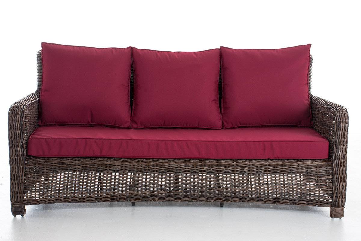 3er Sofa San Fernando Rubinrot braun-meliert-1