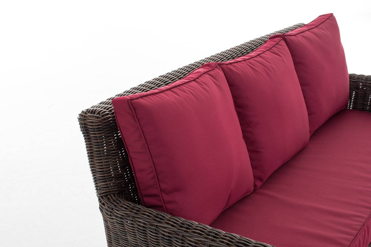 3er Sofa San Fernando Rubinrot braun-meliert-2