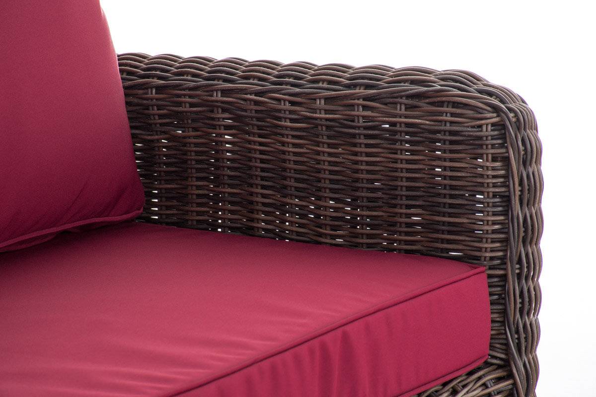 3er Sofa San Fernando Rubinrot braun-meliert-4