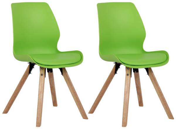 2er Set Stuhl Luna Kunststoff grün