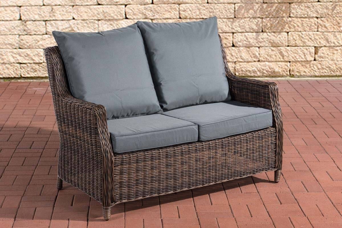 2er Sofa Montero Eisengrau braun-meliert