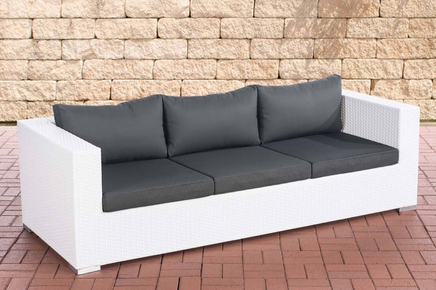3er Sofa Casablanca anthrazit weiß
