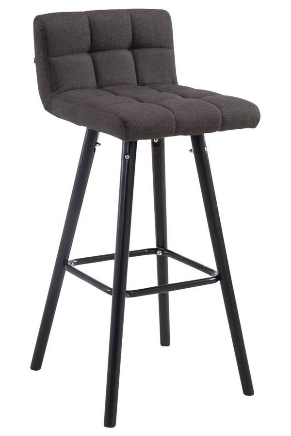 Barhocker Lincoln V2 Stoff Schwarz dunkelgrau