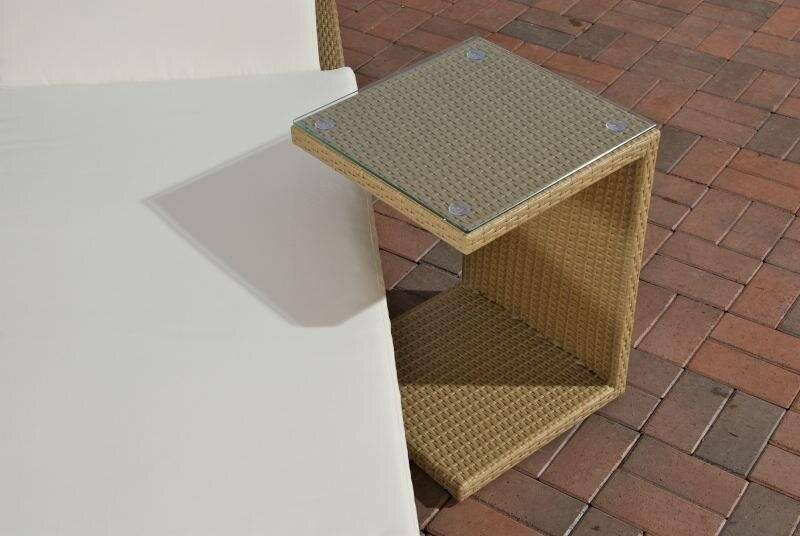 Parma Polyrattan Glastisch sand-0