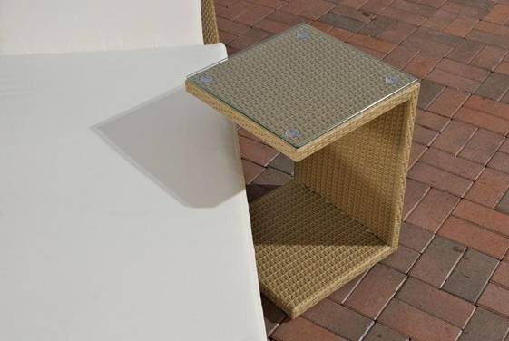 Parma Polyrattan Glastisch sand