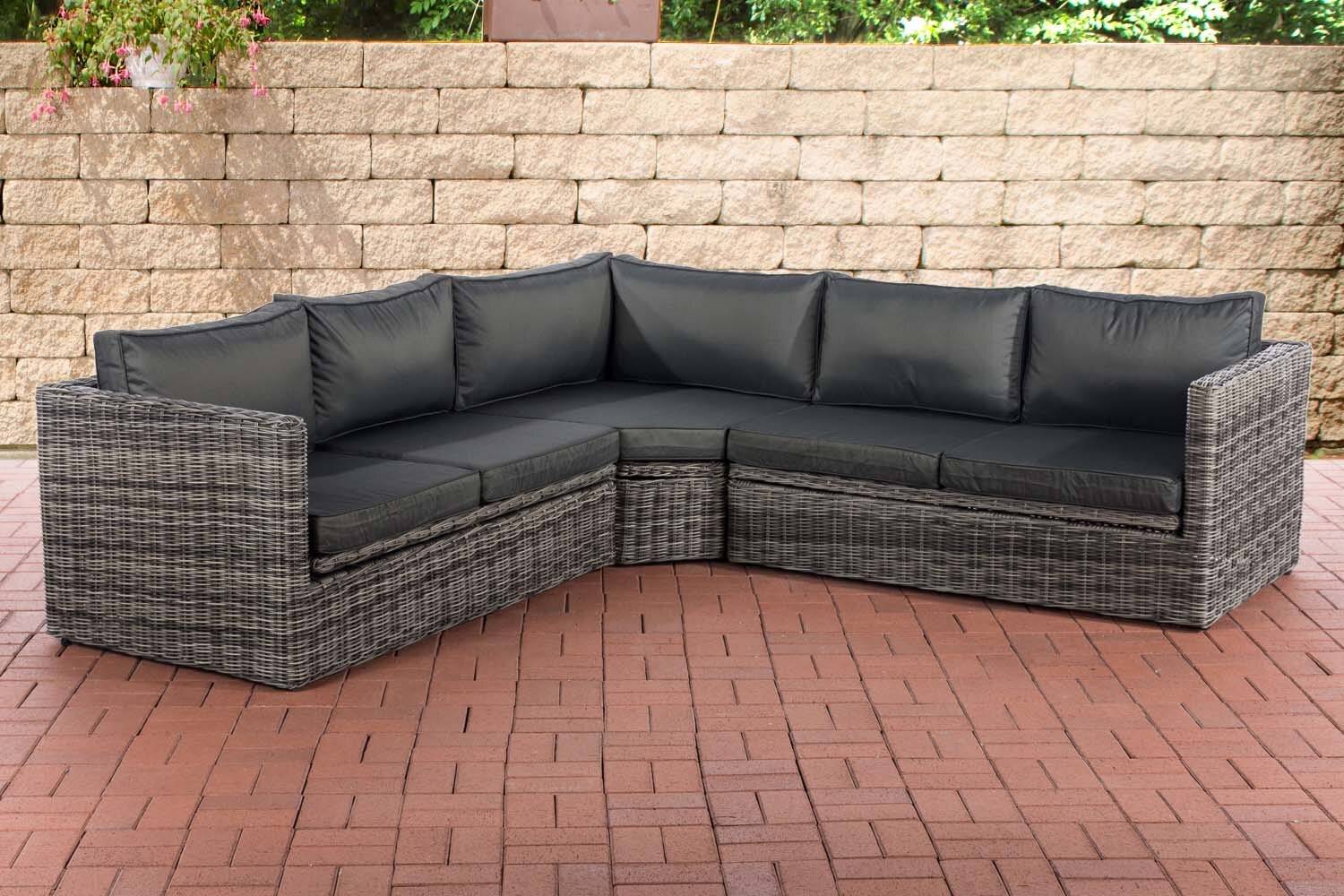Ecksofa Tibera 5mm anthrazit grau-meliert