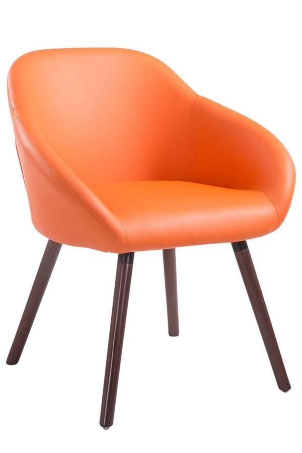 Besucherstuhl Hamburg Kunstleder Walnuss orange