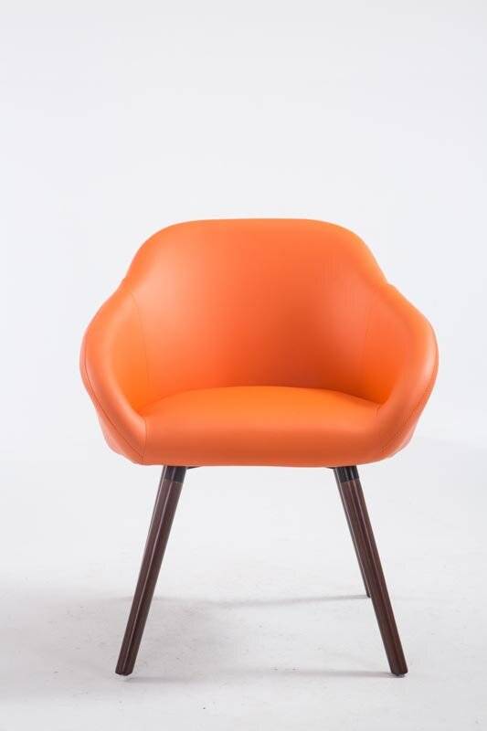 Besucherstuhl Hamburg Kunstleder Walnuss orange-1