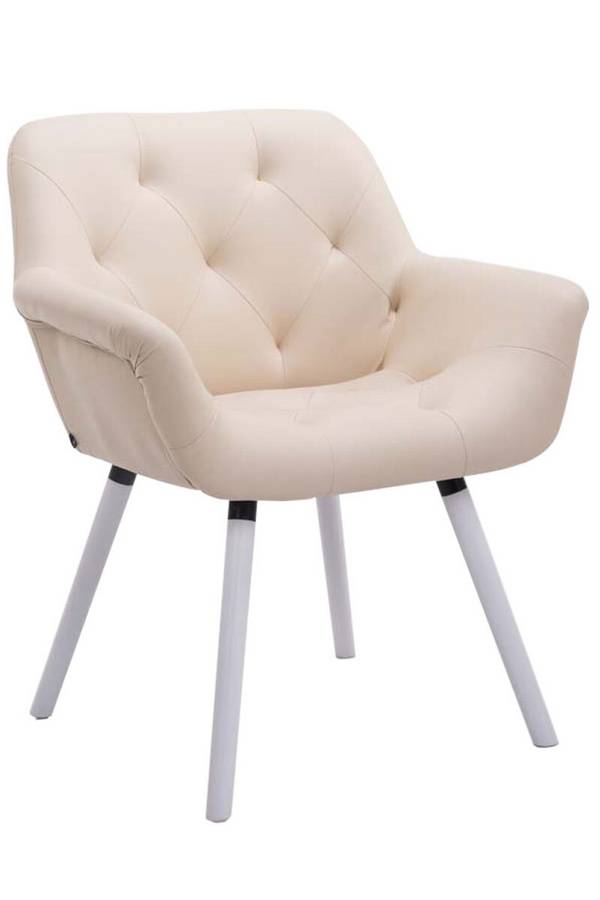 Besucherstuhl Cassidy Kunstleder Weiß (Eiche) creme