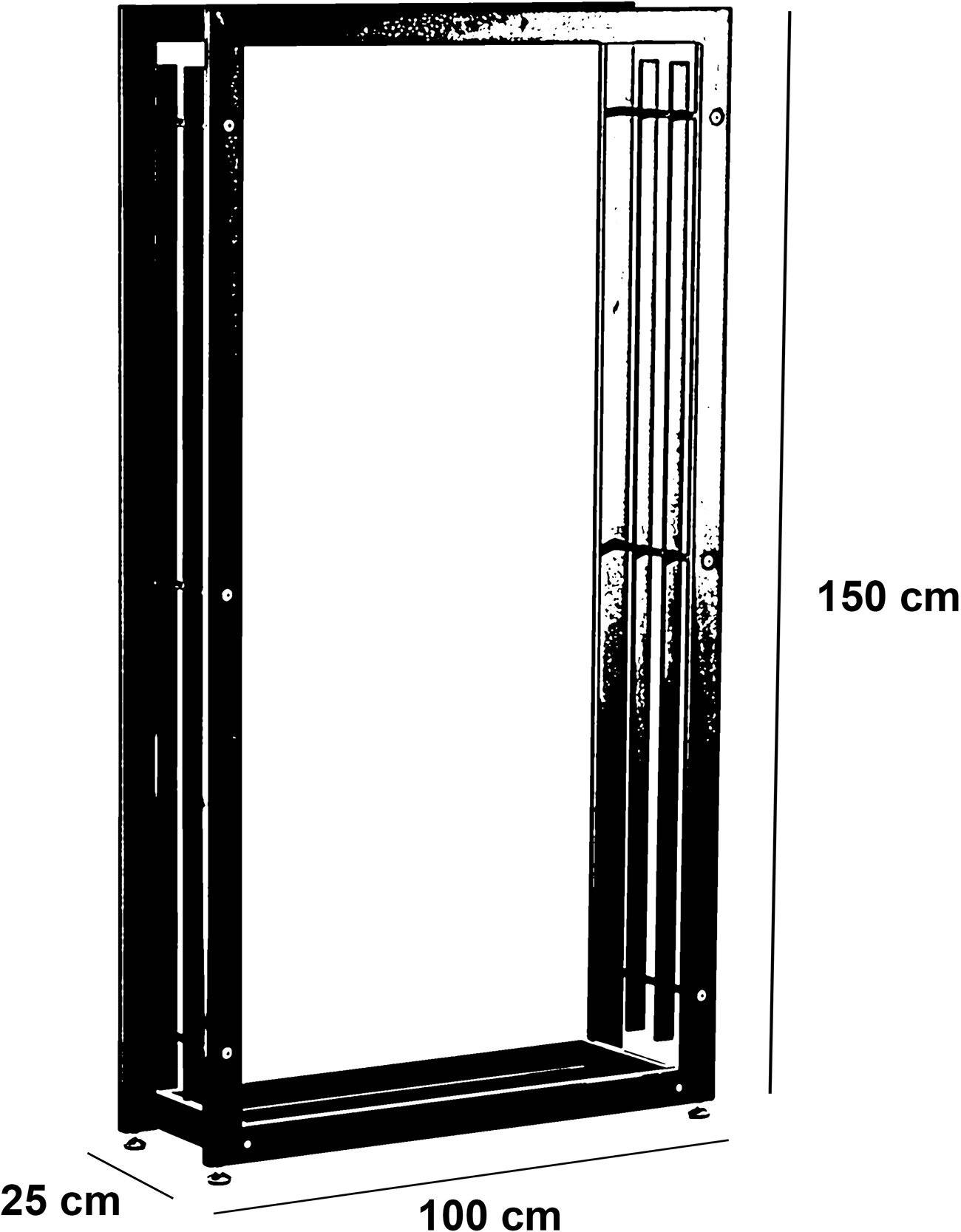 Kaminholzständer Skadi 25x100x150 edelstahl-2