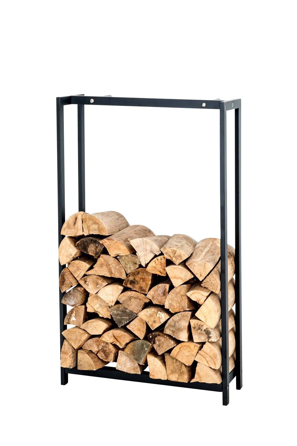 Kaminholzständer Forest 200x145 cm schwarz-matt-0