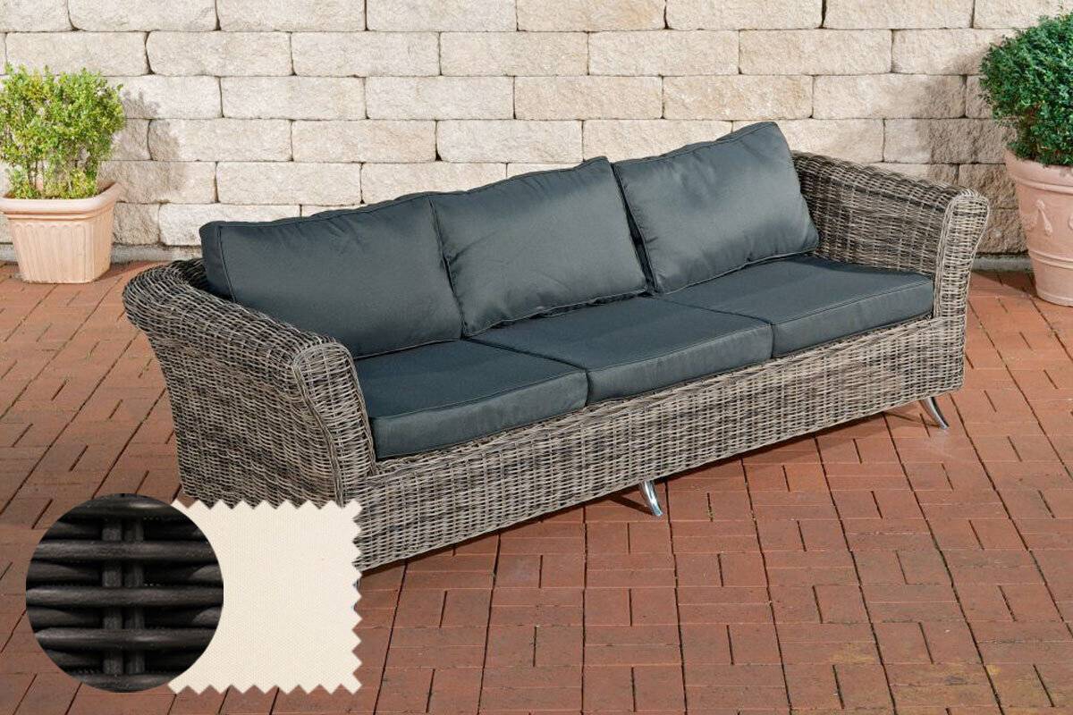 3er Sofa Vivari Cremeweiß schwarz-0