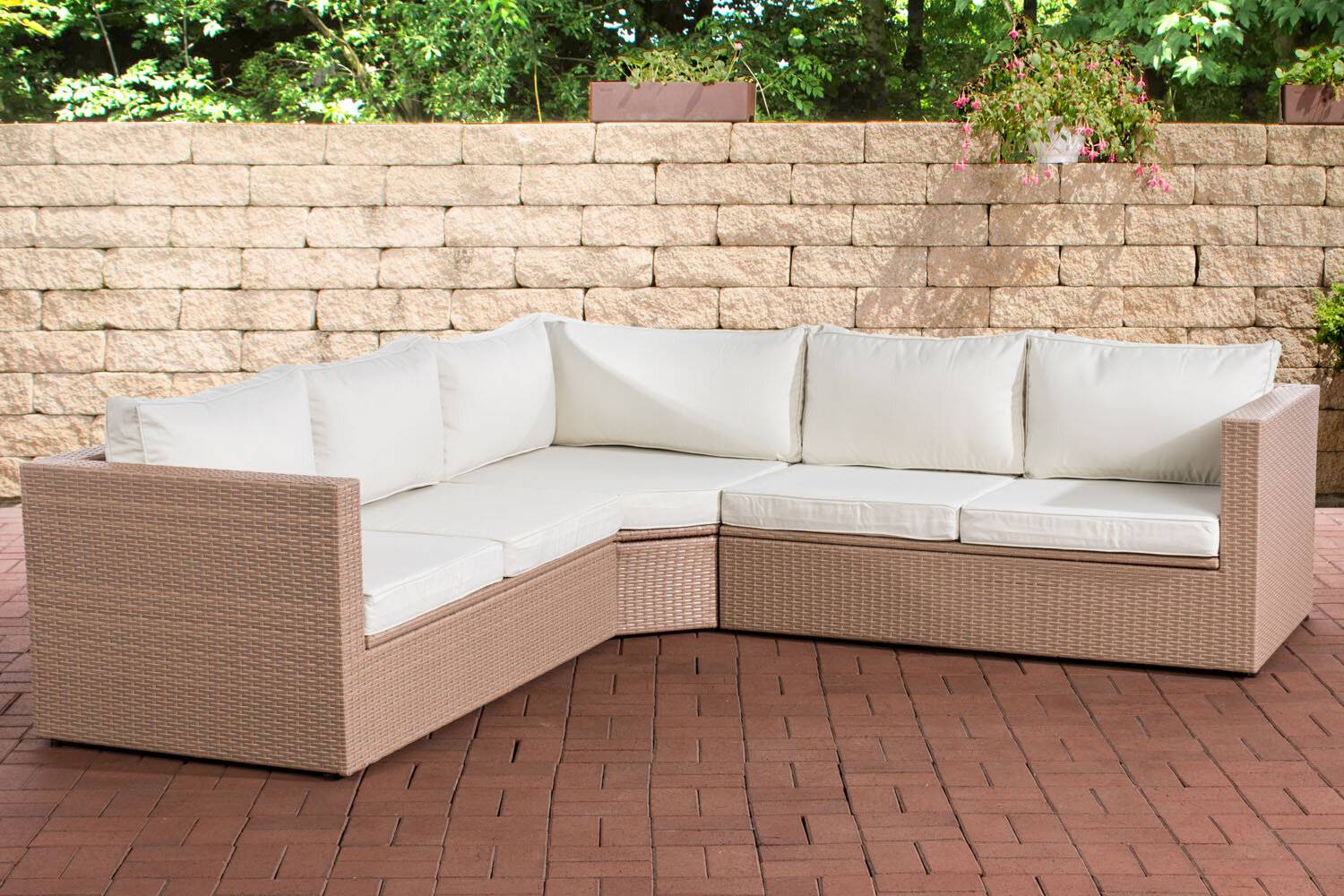 Ecksofa Tibera cremeweiß sand