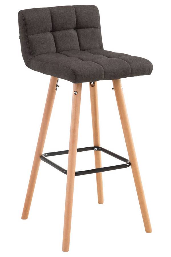 Barhocker Lincoln V2 Stoff Natura dunkelgrau