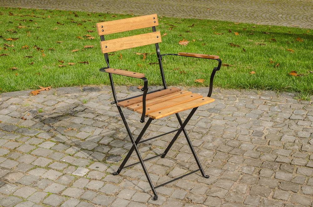 Klappstuhl Raya Eisen/Teak schwarz-0