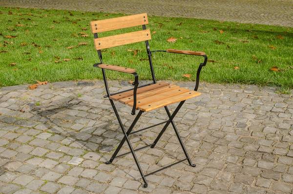 Klappstuhl Raya Eisen/Teak schwarz