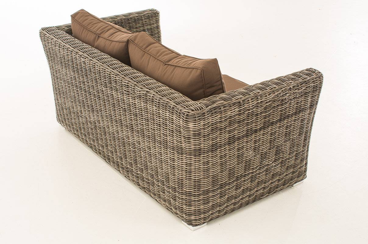2er Sofa Mandal Terrabraun grau-meliert-3