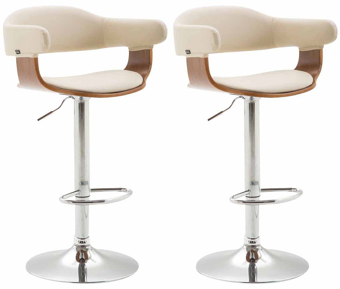2er Set Barhocker Natal Kunstleder walnuss/creme-3