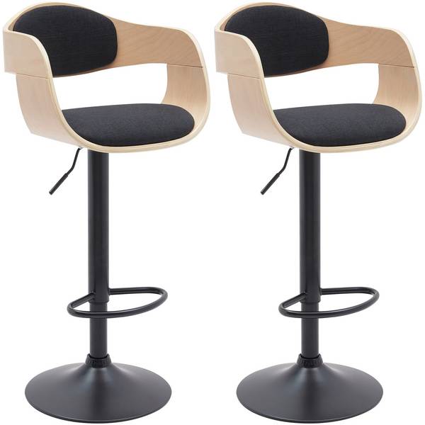 2er Set Barhocker Kingston B Stoff natura/schwarz
