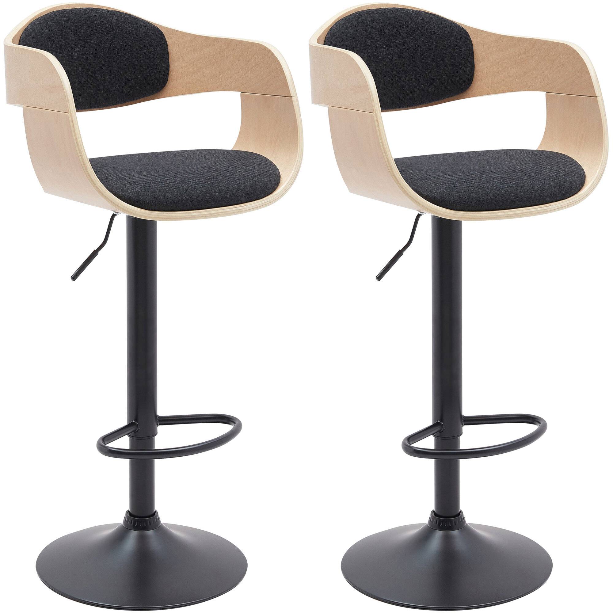 2er Set Barhocker Kingston B Stoff natura/schwarz-0