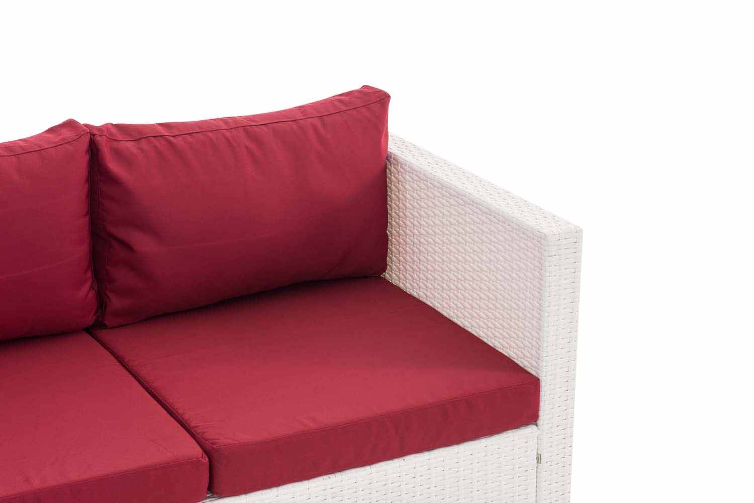 Ecksofa-Garnitur Liberi Rubinrot weiß-4