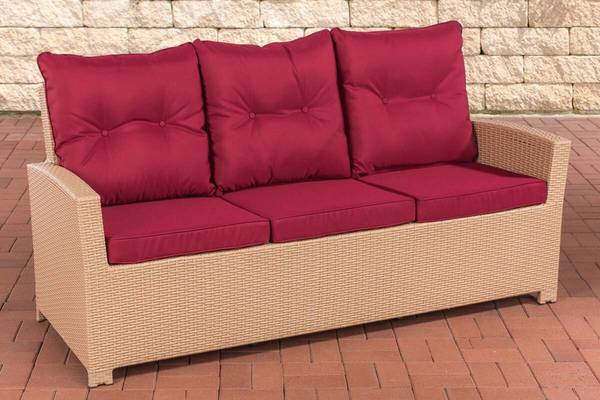 Sofa 3er Fisolo Rubinrot sand
