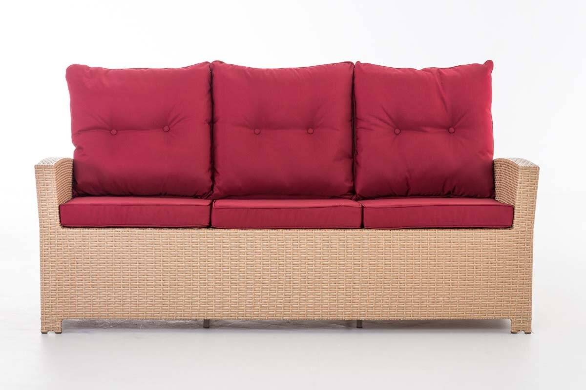 Sofa 3er Fisolo Rubinrot sand-2