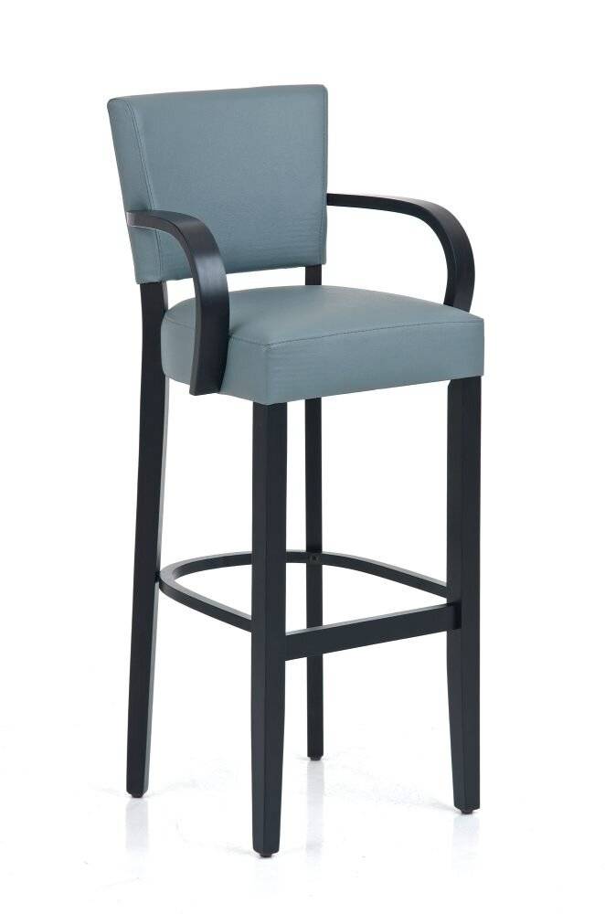 Barhocker Ethel mit Armlehne schwarz schwarz/grau-0