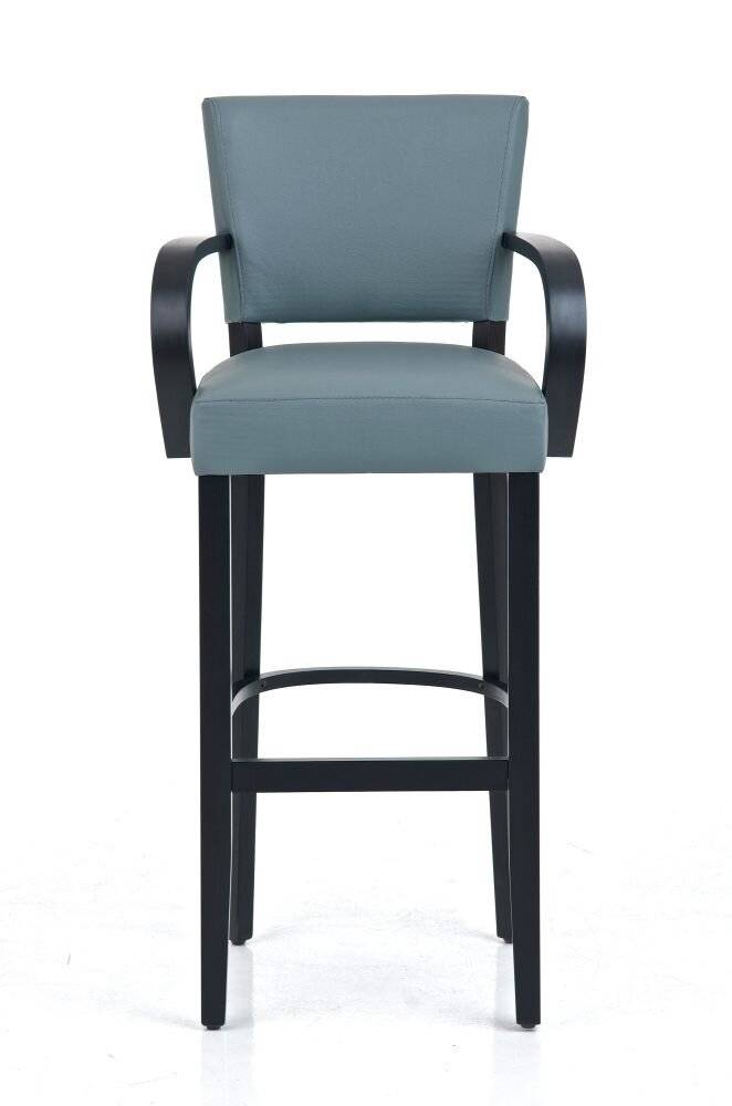 Barhocker Ethel mit Armlehne schwarz schwarz/grau-1