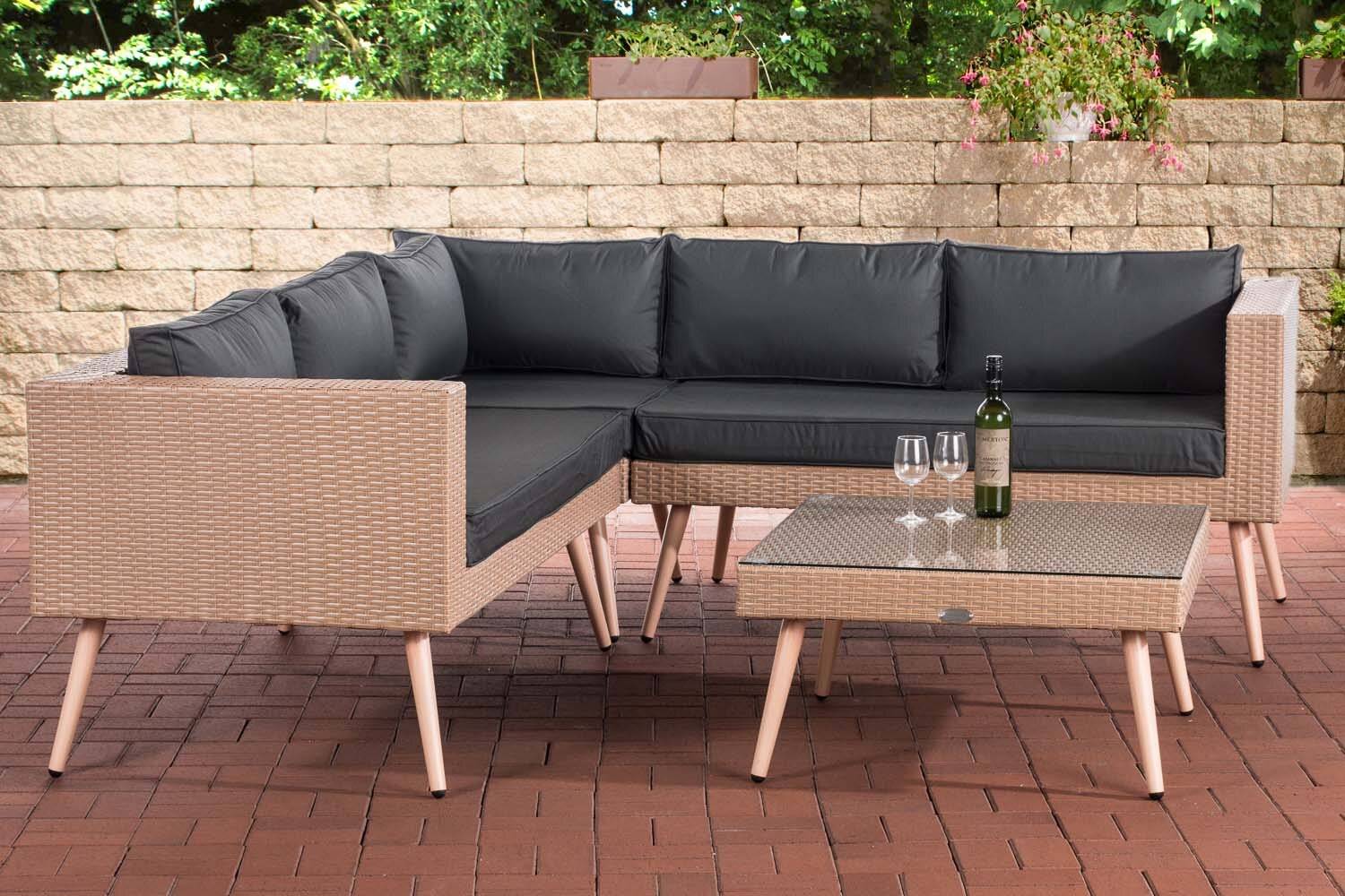 Eck-Loungeset Molde Flachrattan sand 45 cm (Hellbraun) anthrazit-0