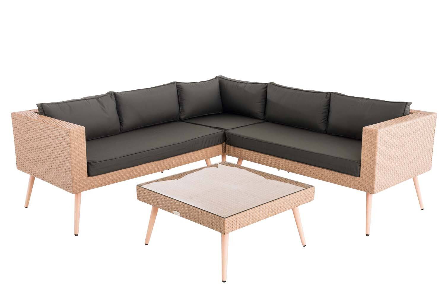 Eck-Loungeset Molde Flachrattan sand 45 cm (Hellbraun) anthrazit-1