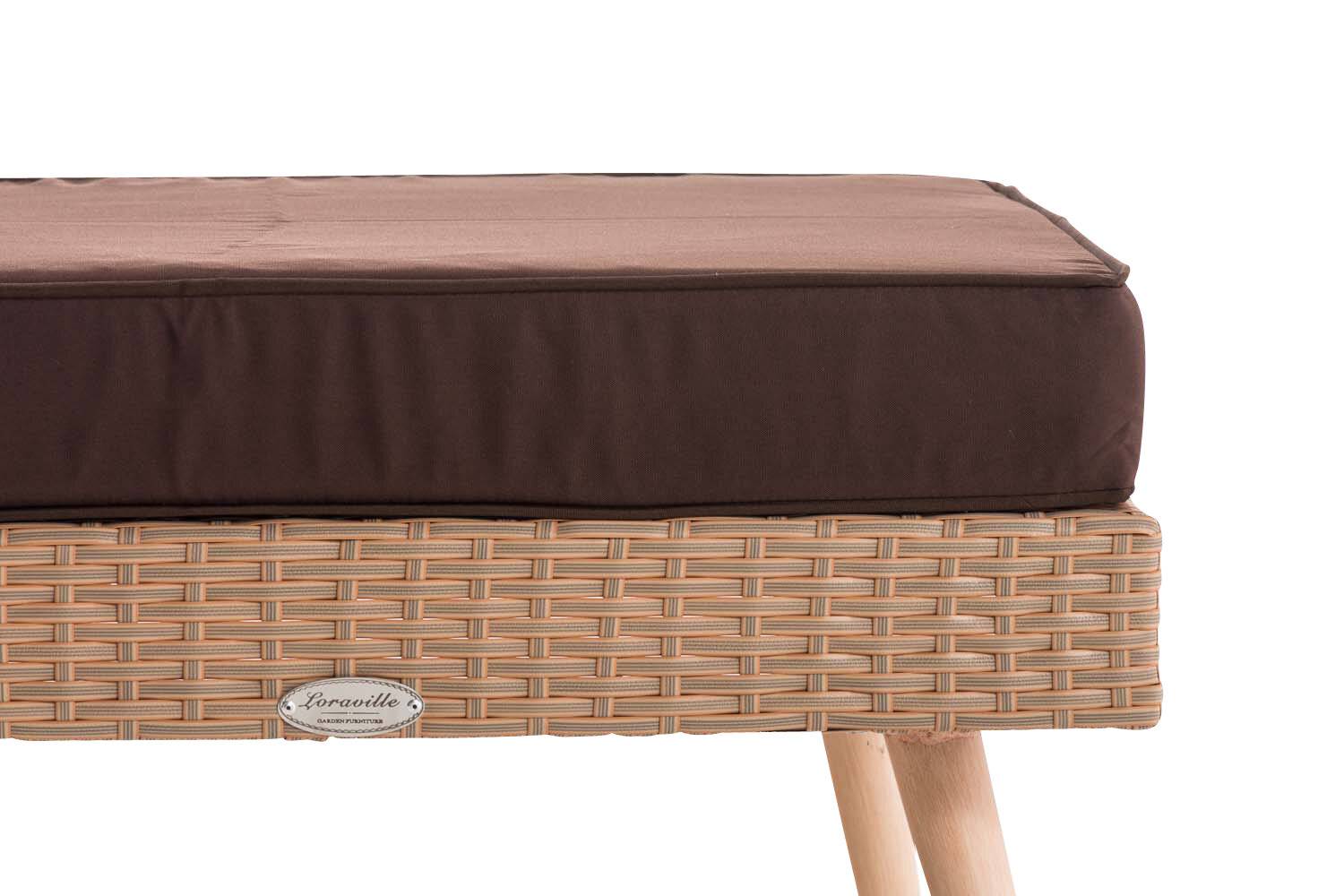 2er Sofa Molde mit Fußhocker Flachrattan sand 40 cm (Hellbraun) terrabraun-3