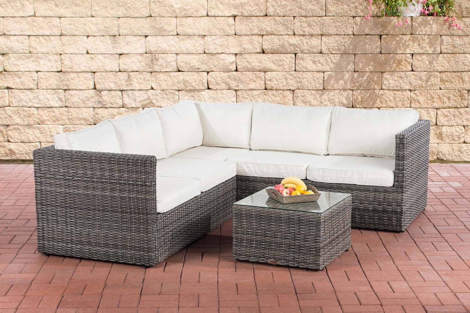 Ecksofa-Garnitur Liberi 5mm Cremeweiß grau-meliert-0