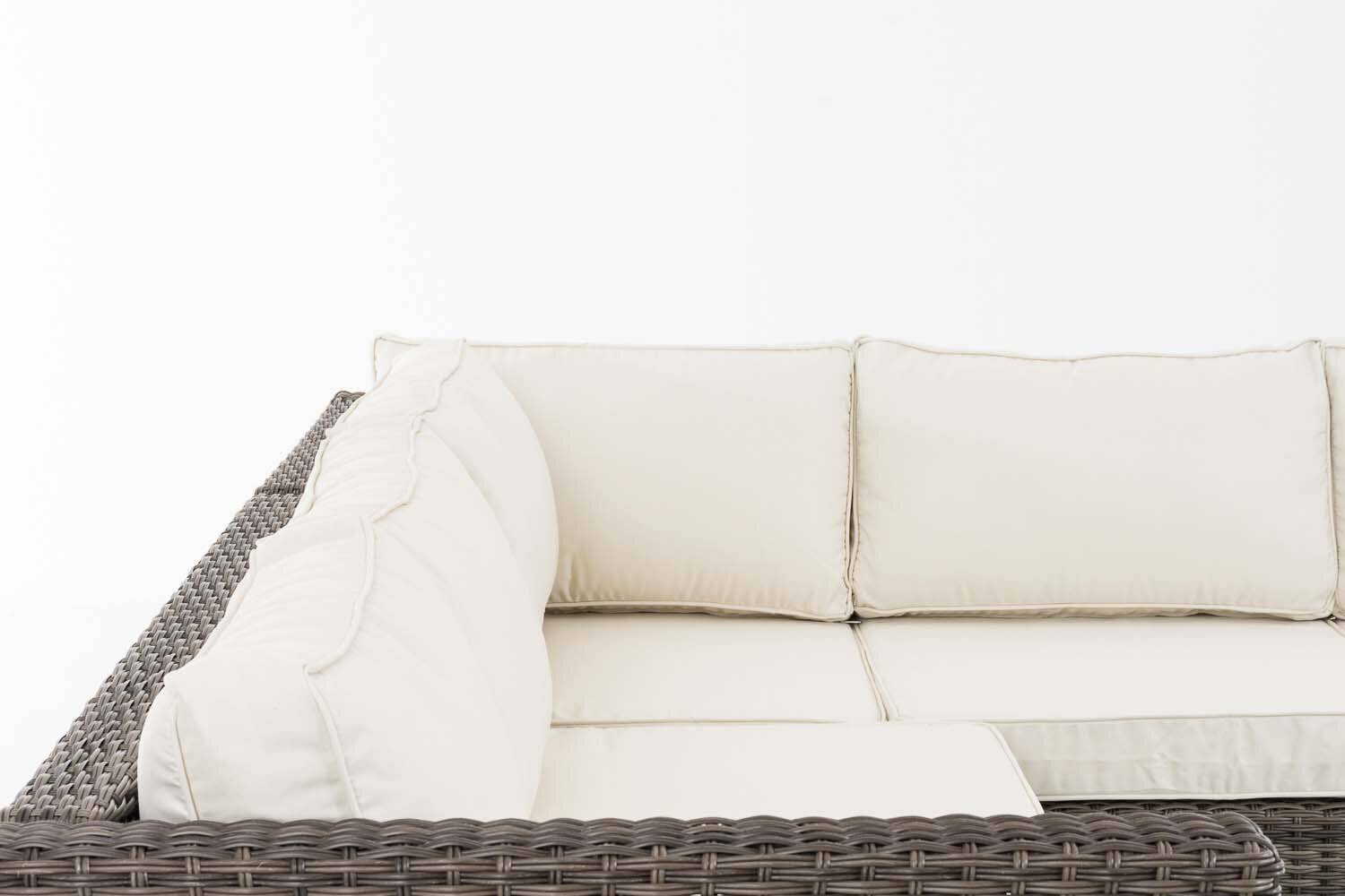 Ecksofa-Garnitur Liberi 5mm Cremeweiß grau-meliert-2