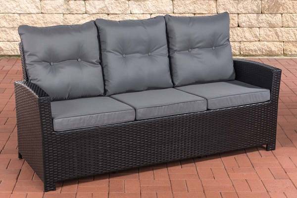 Sofa 3er Fisolo Eisengrau schwarz