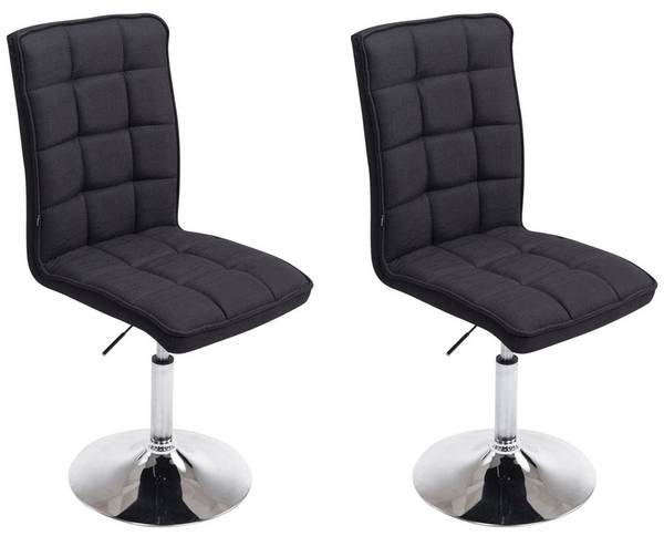 2er Set Esszimmerstühle Peking V2 Stoff schwarz