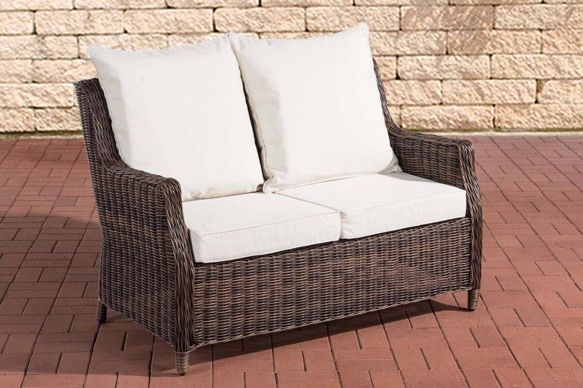 2er Sofa Montero Cremeweiss braun-meliert