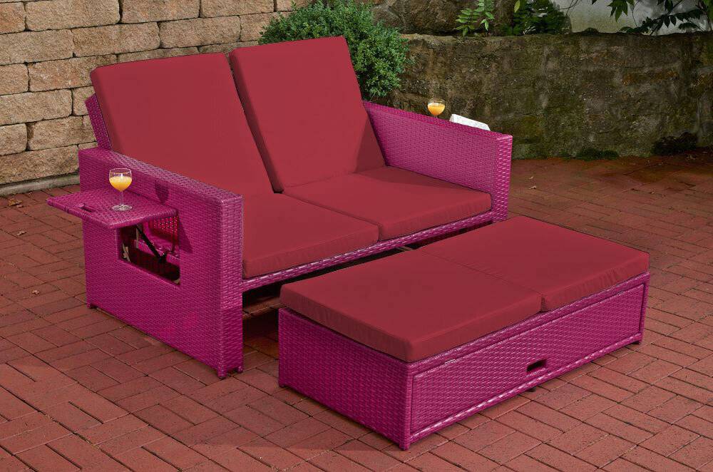 Sofa Ancona Rubinrot pink
