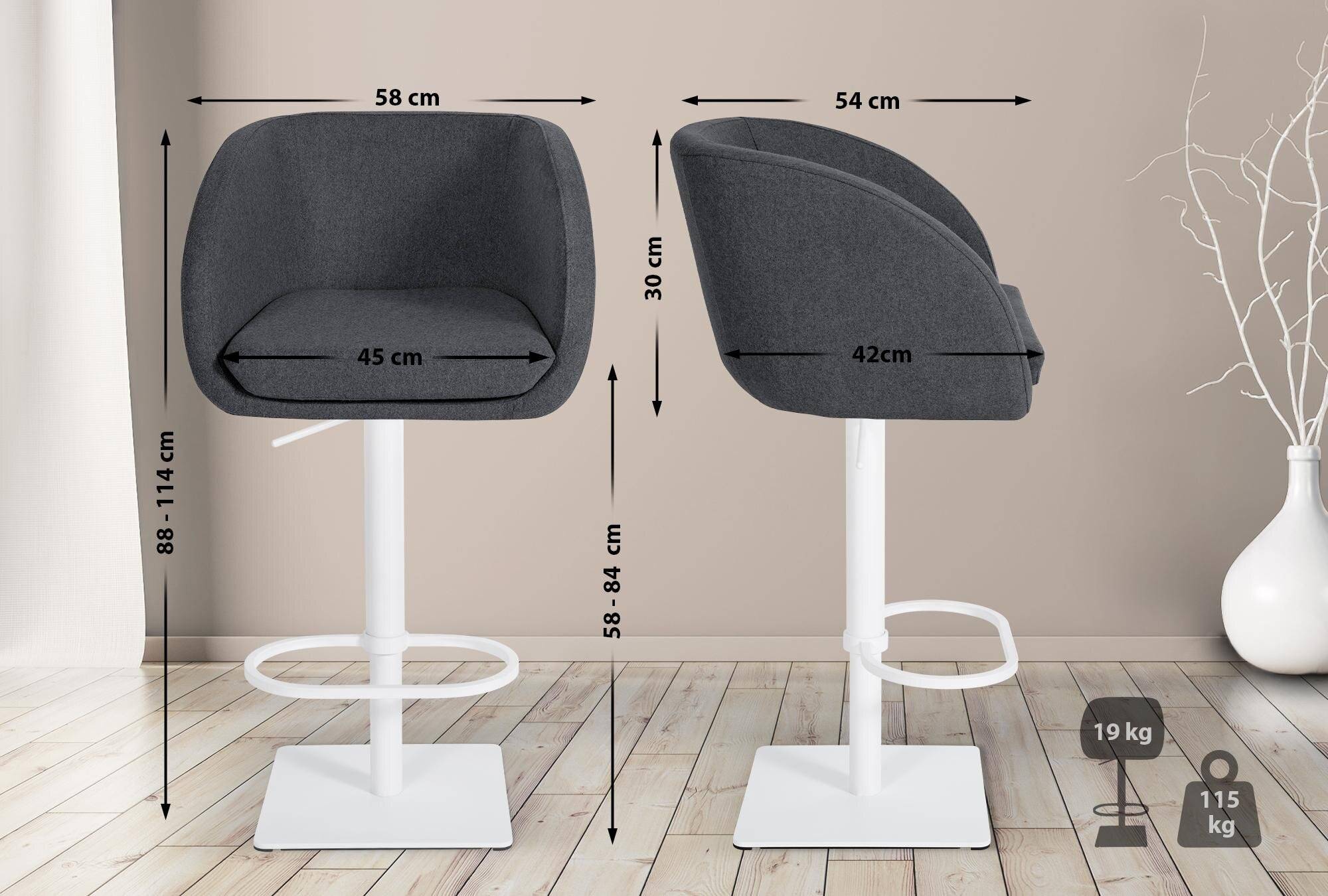 Barhocker Gambo W Filz grau-1