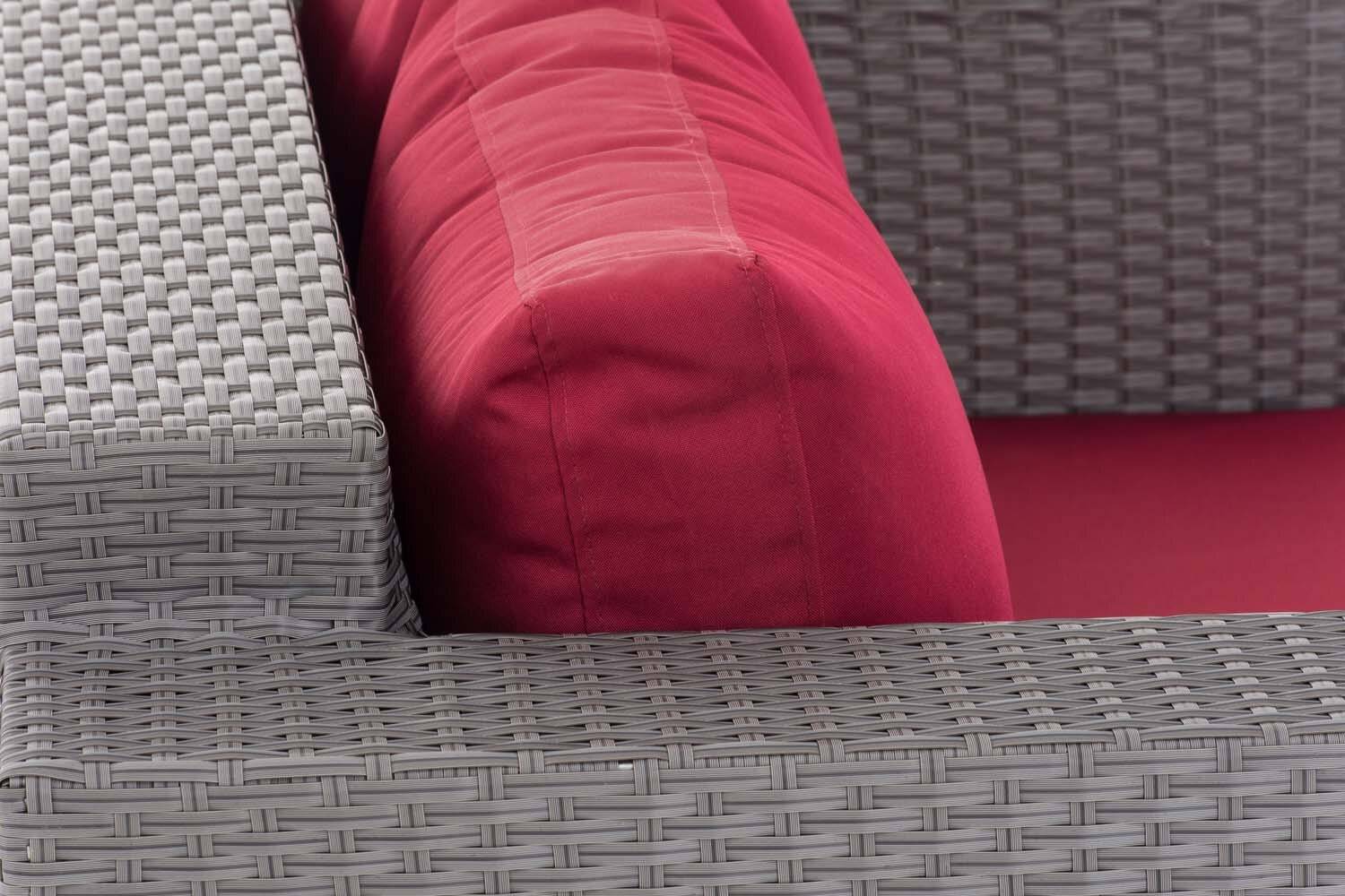 2er Sofa Provence / Sunset Rubinrot grau-4