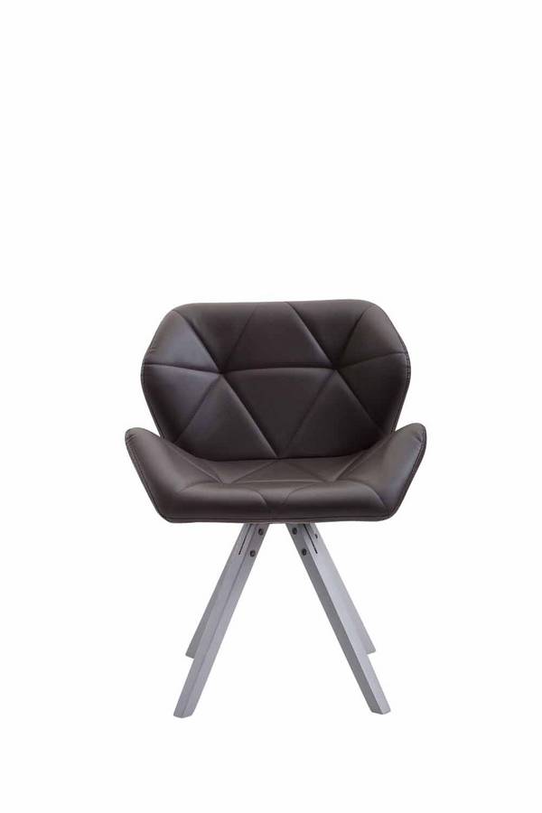 Besucherstuhl Tyler Kunstleder Square grau braun